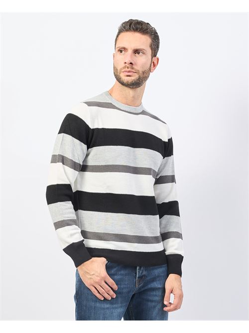 Yes Zee Men's Sweater with Asymmetric Stripes YES ZEE | M875-MK002801